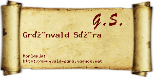 Grünvald Sára névjegykártya