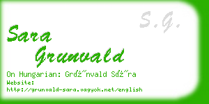 sara grunvald business card